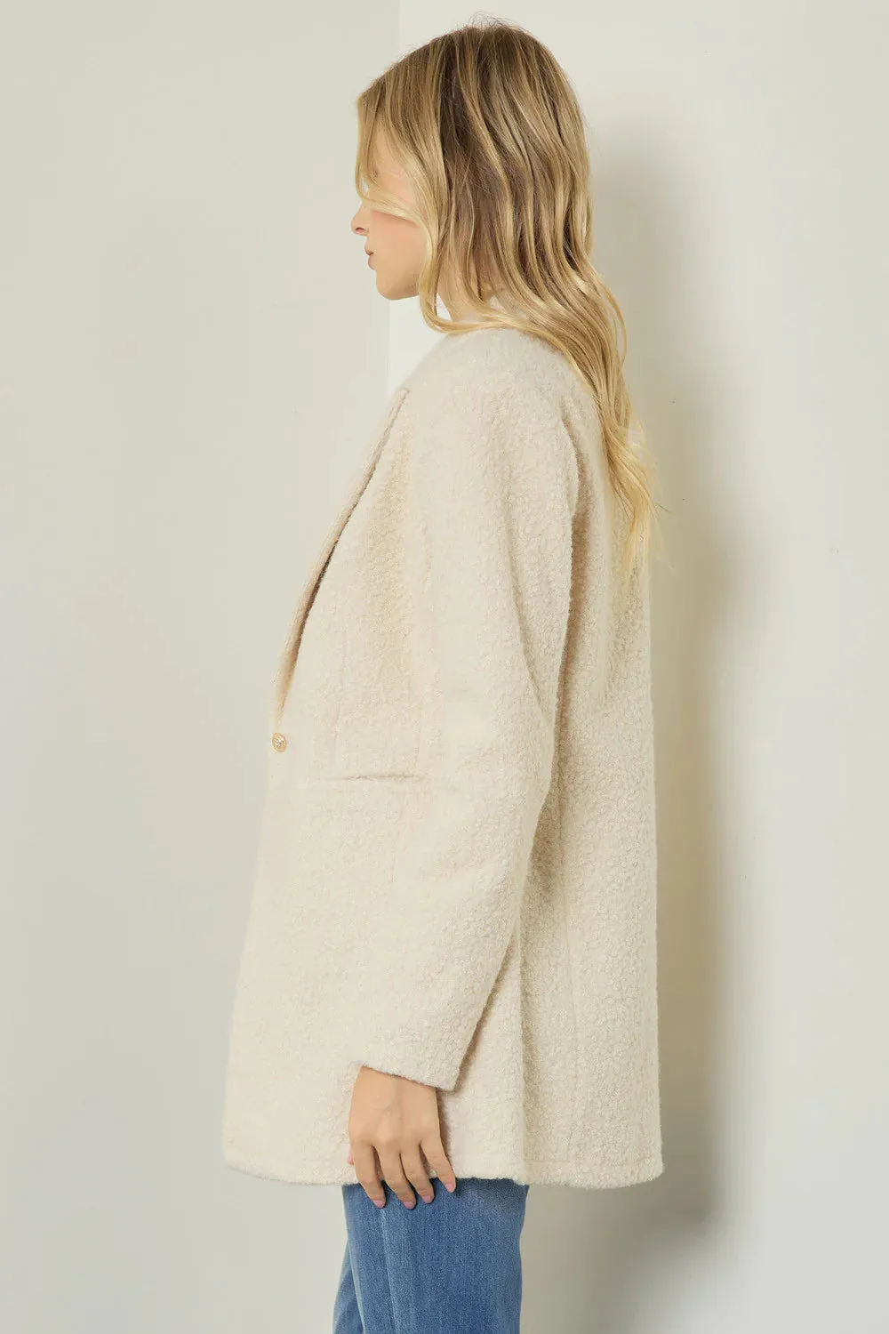 Vintage Boucle Knit Cream Blazer