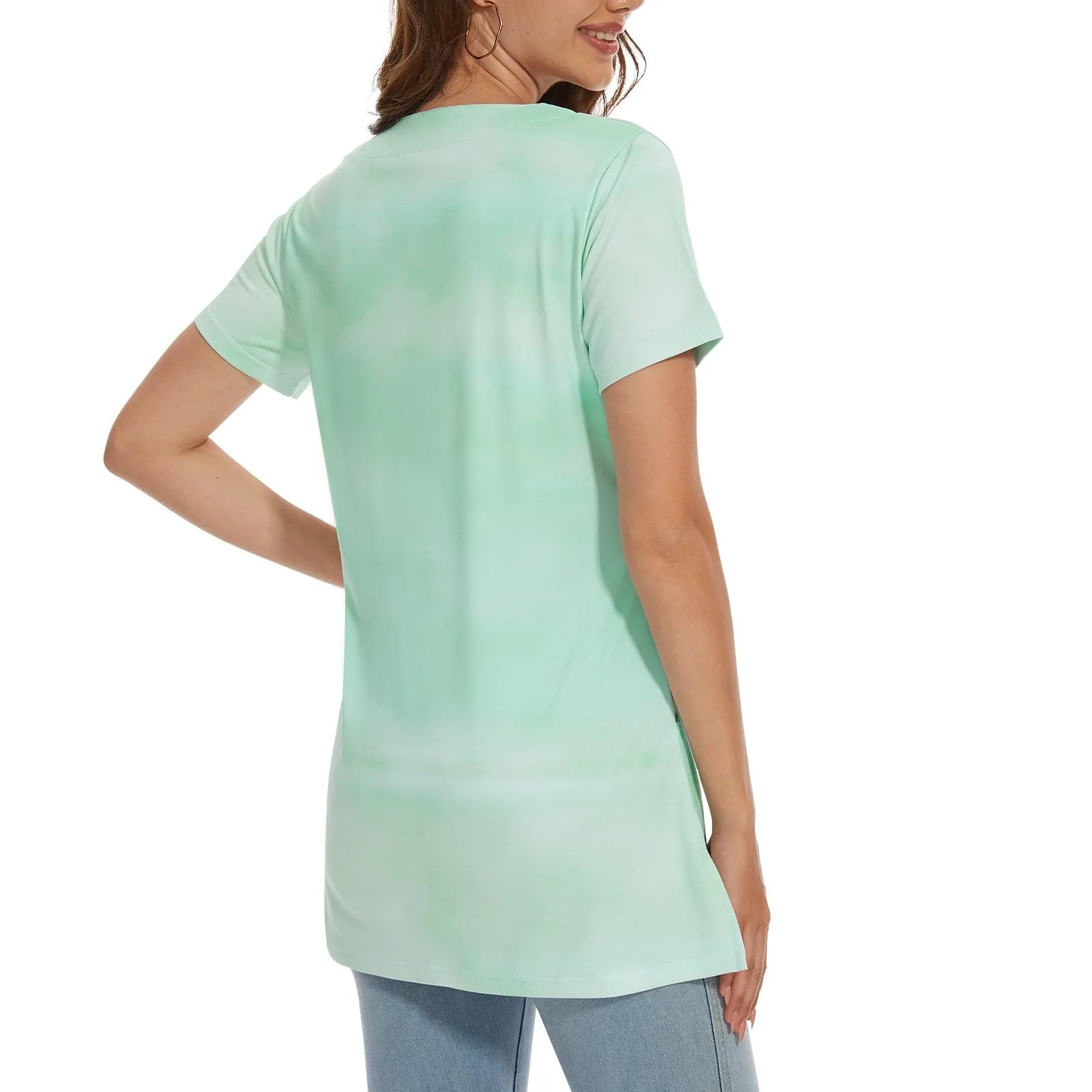 Women's UPF 50  Short Sleeve Notch Neck Tunic Tops LB14W